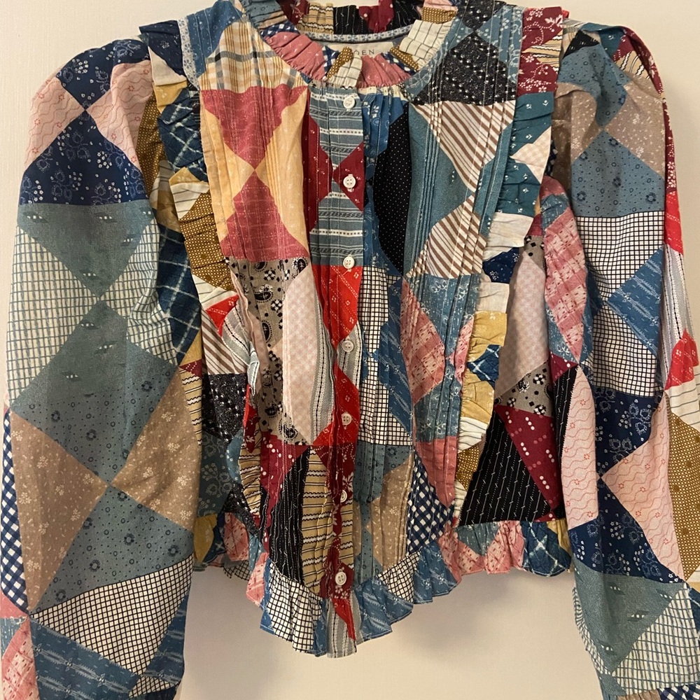 Doen Amadine Multicolor Patchwork Blouse - Picture 2 of 4